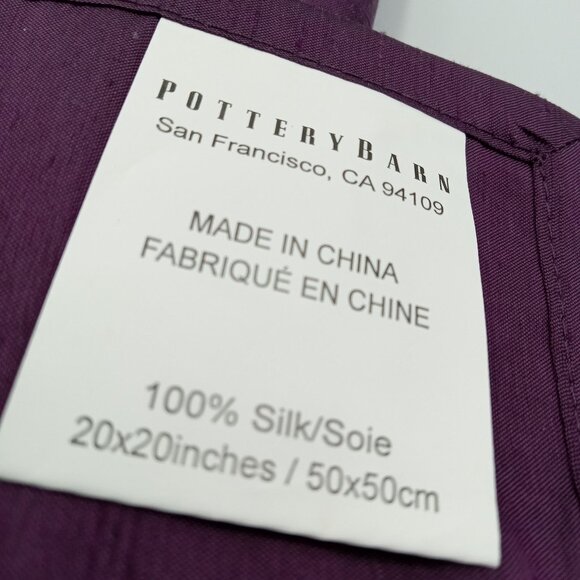 Pottery Barn Silk 20 Inch Dinner Napkins Set of 2 - Picture 4 of 9